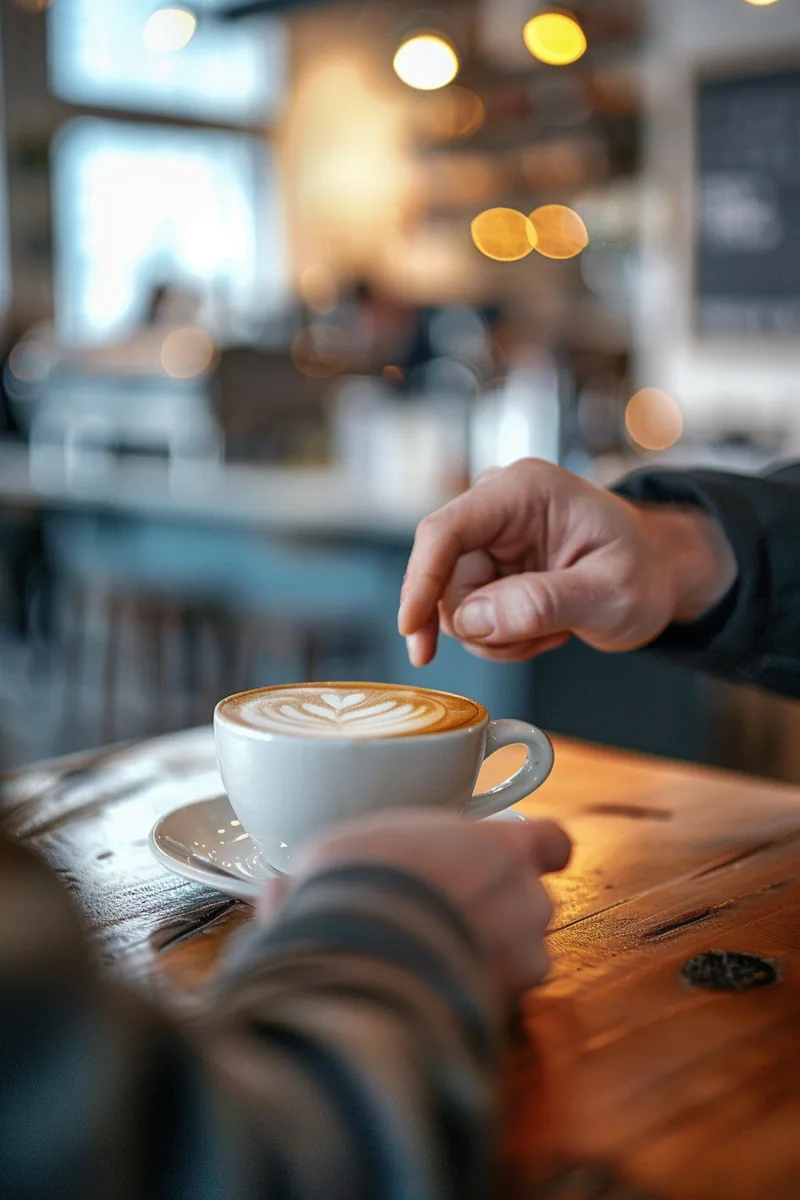 Two Americans sharing a celebratory fist bump across a cafe table after a successful loan acceptance